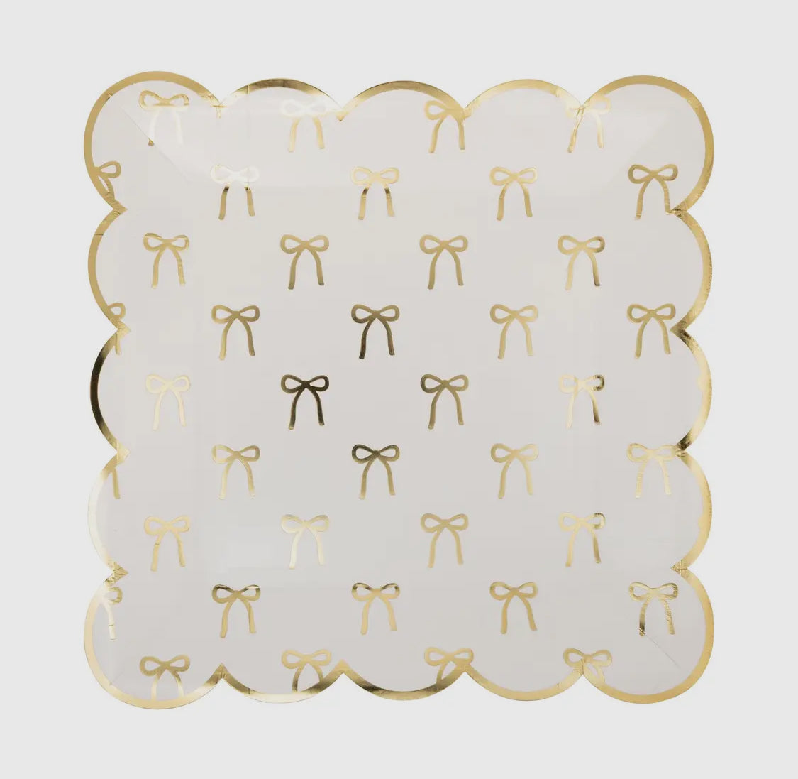Gold Bow Paper Plate