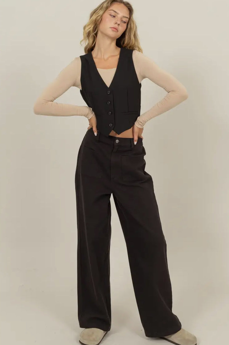 Black and White Ribbed Jeans