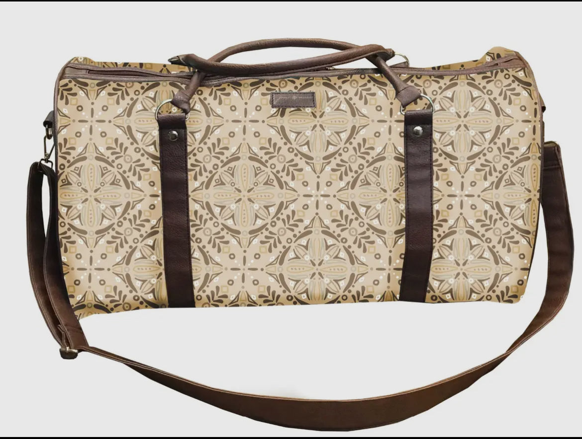 Tan Design Duffle Bag