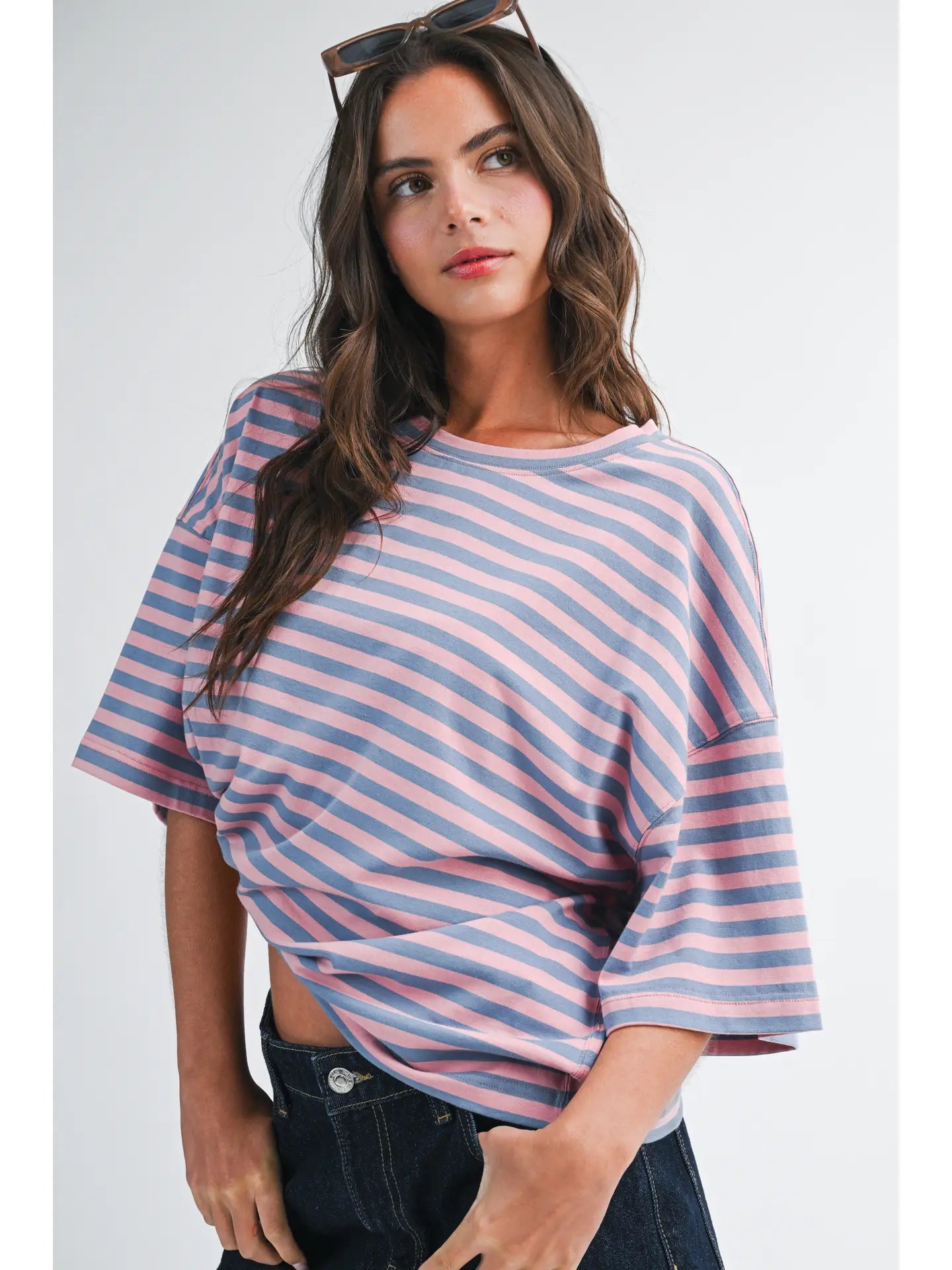 Oversized Striped Boyfriend Tee