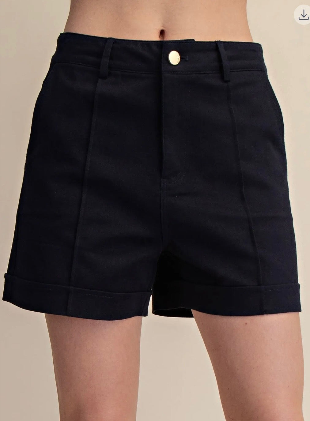 High Waist Seam Detail Shorts