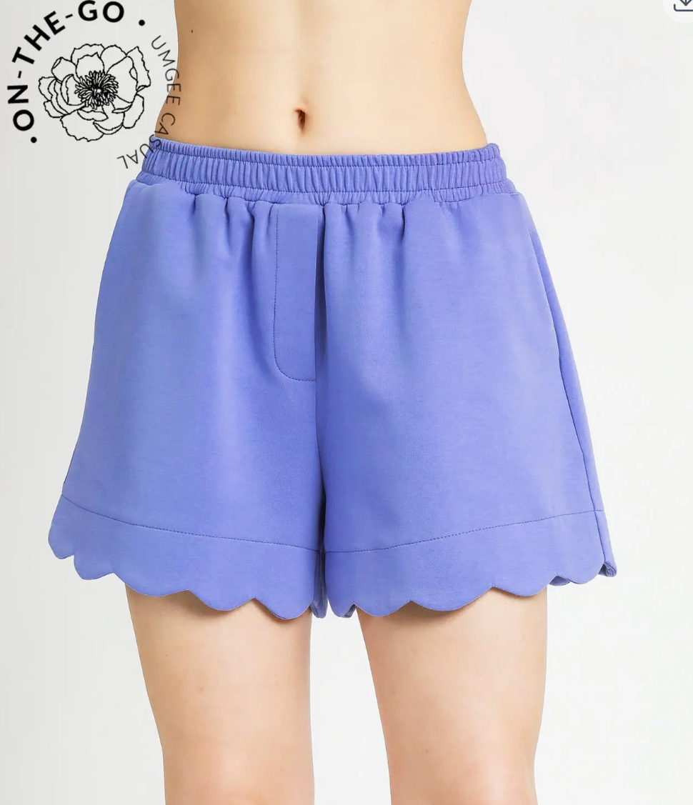Periwinkle Scalloped Short Set