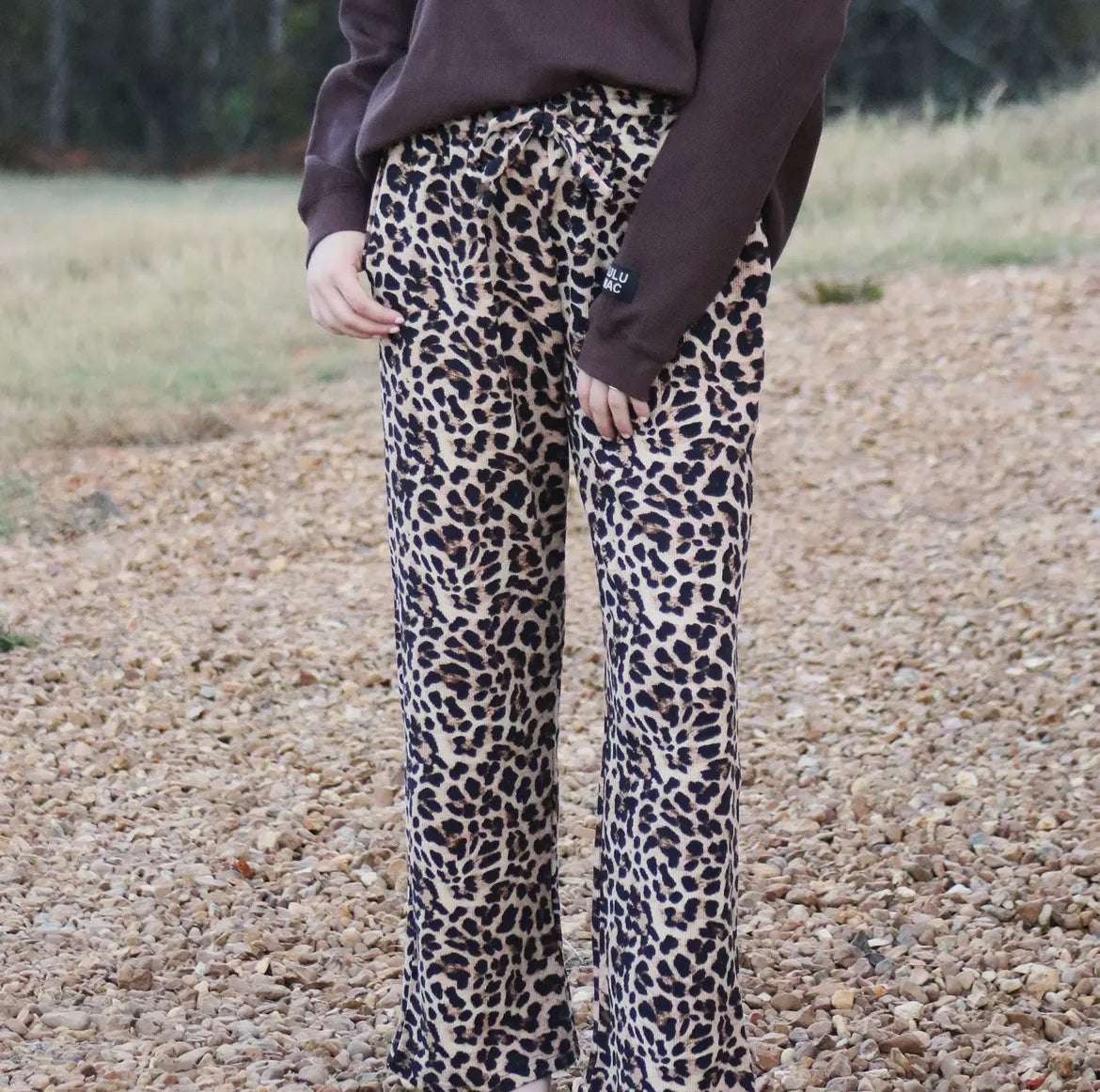 LULU MAC Leopard Waffle Knit Pants
