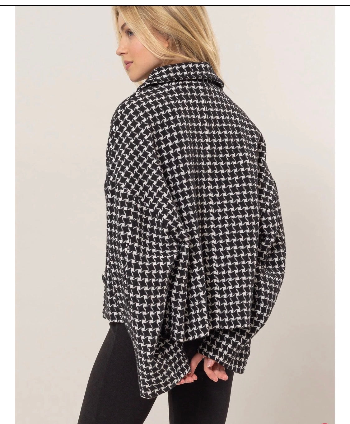 Black and White Plaid Oversized Jacket