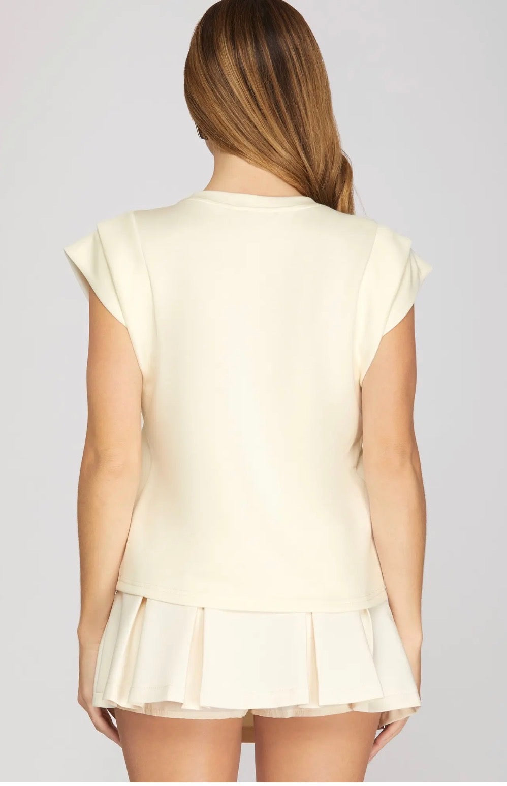 Double Band Sleeve Knit Top