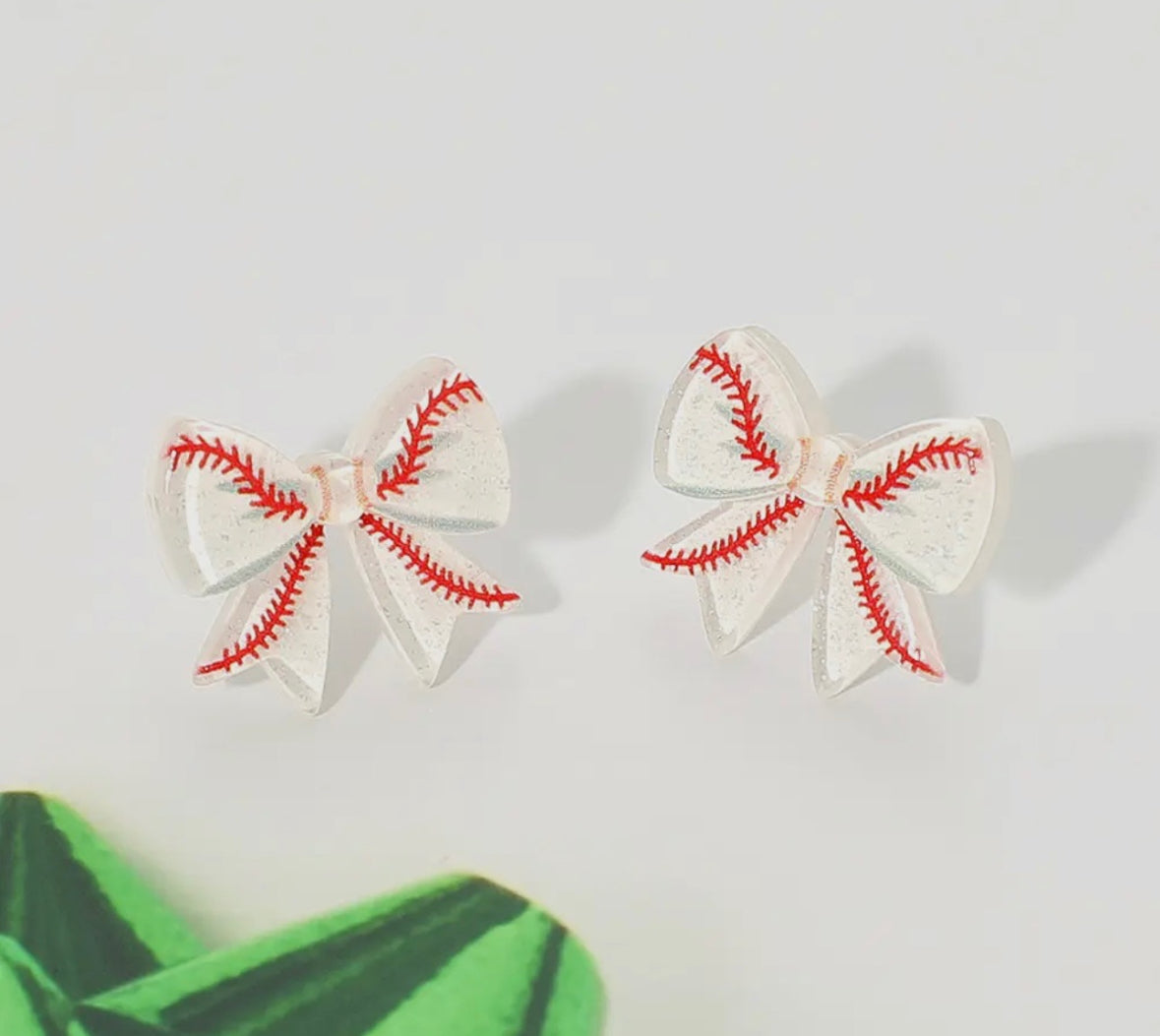 Softball and Baseball Bow Earrings