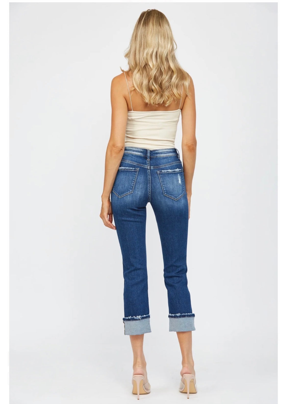 Mica Midrise Straight Leg With Cuff Jeans