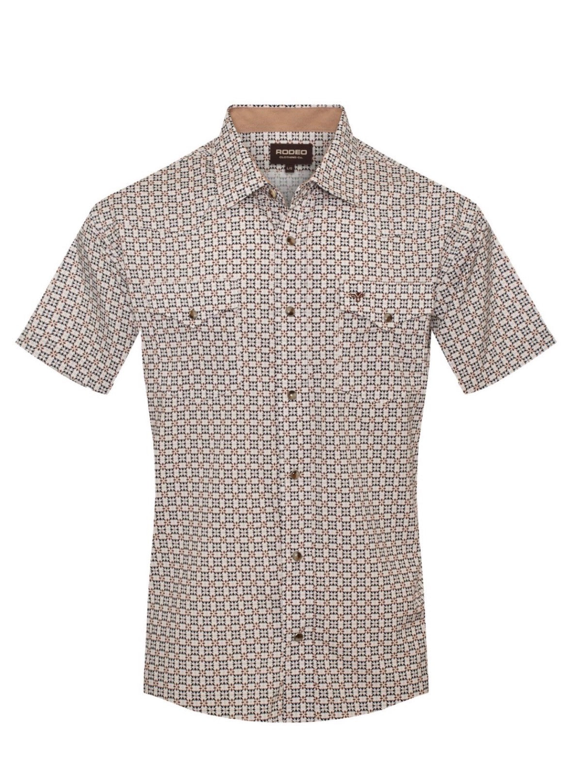 Rodeo Clothing Co Tan Diamond Button Up