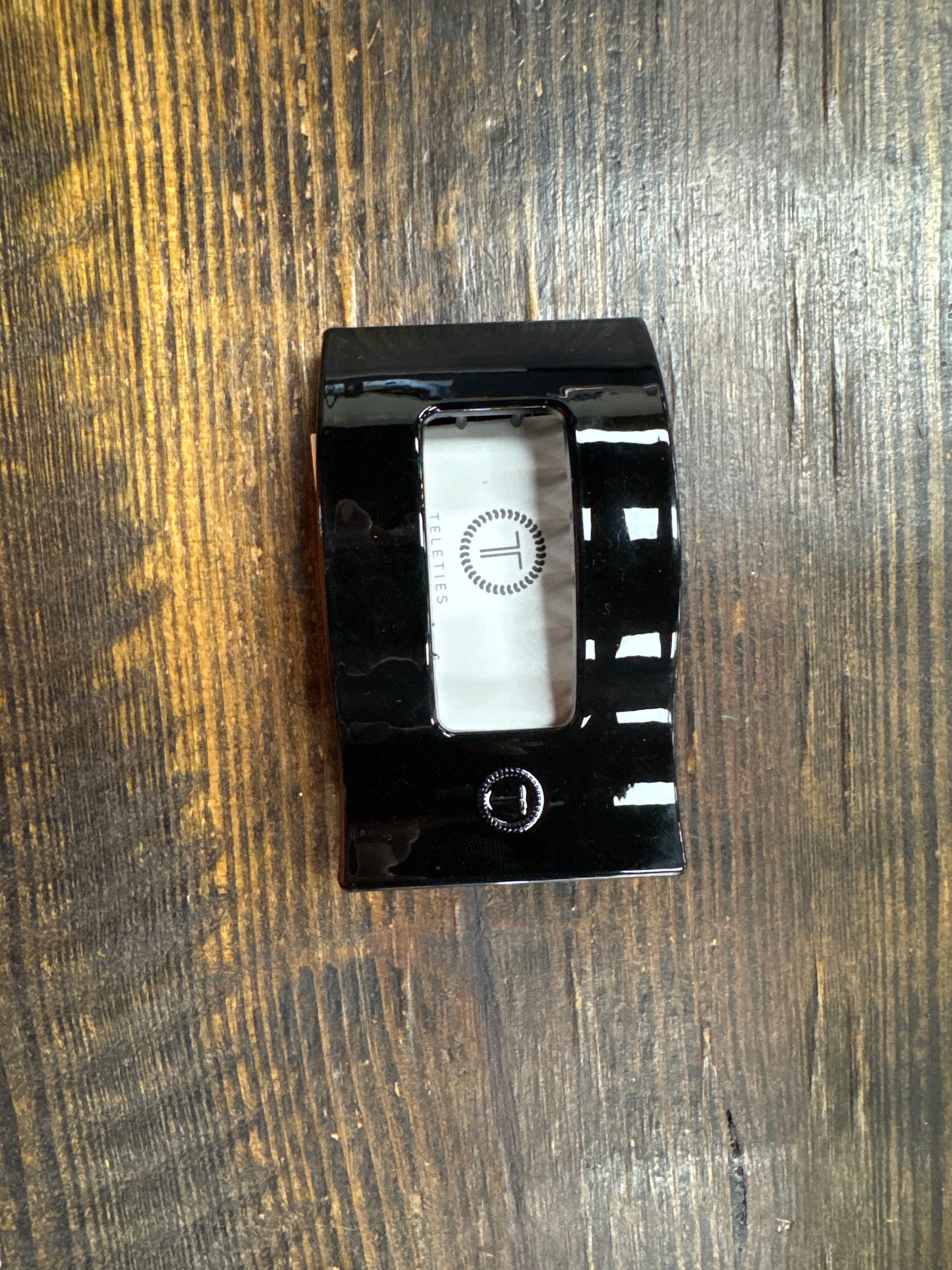 Black Teletie hair clip medium square