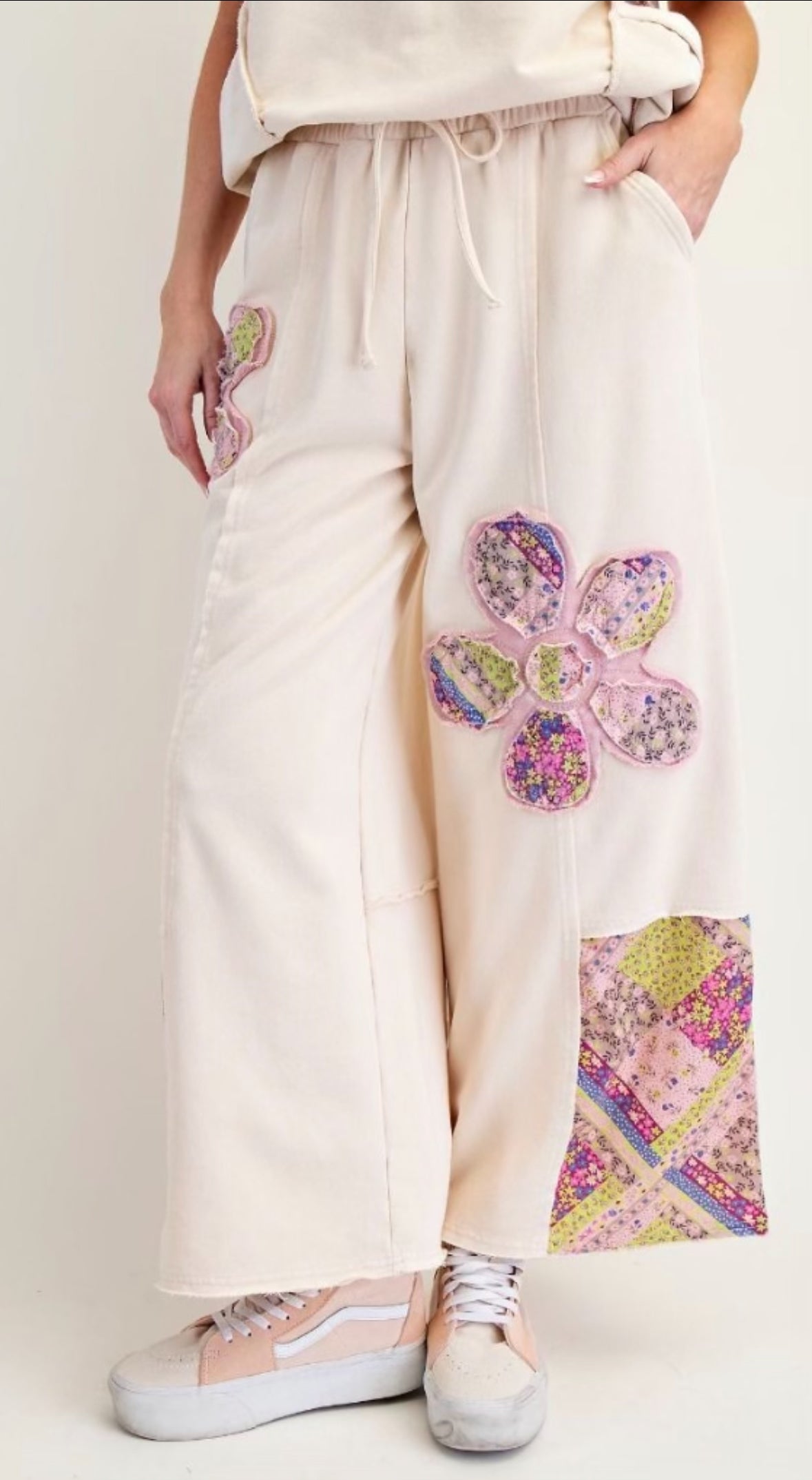 FLOWER PATCH MINERAL
WASHED TERRY KNIT PANTS