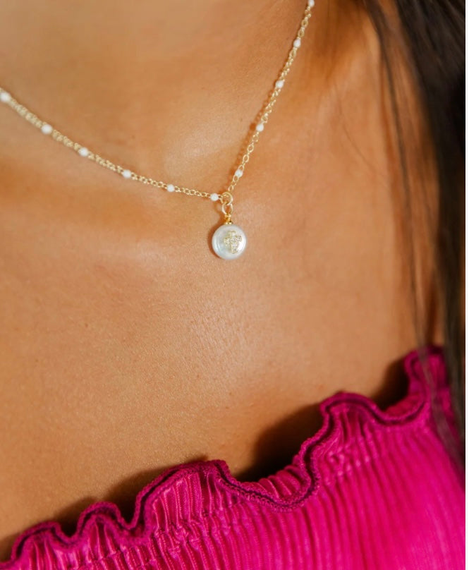 Taylor Shaye Madison Enamel Cross Necklace