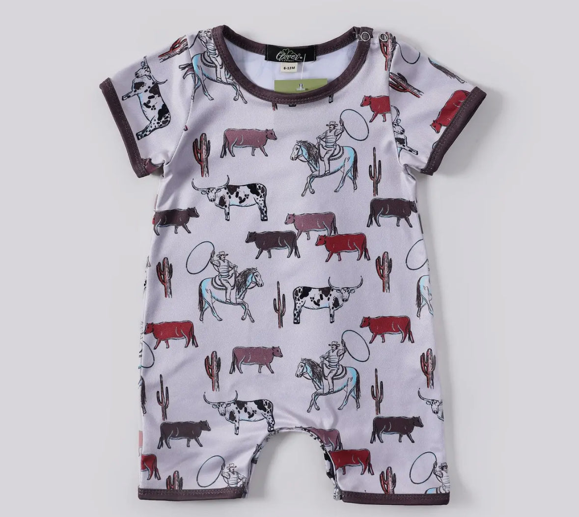 Roping cattle baby boy romper