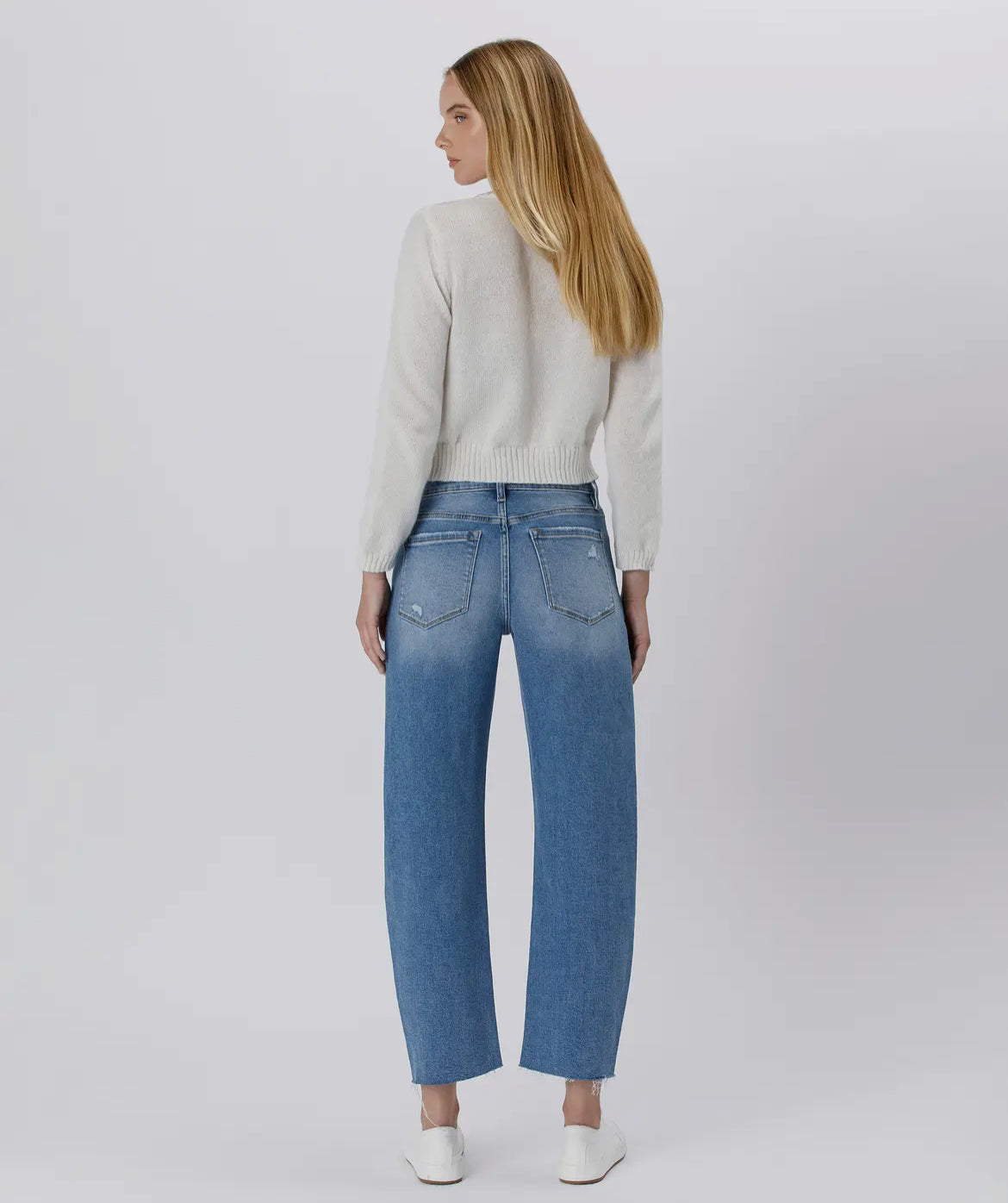 High rise mild barrel jeans