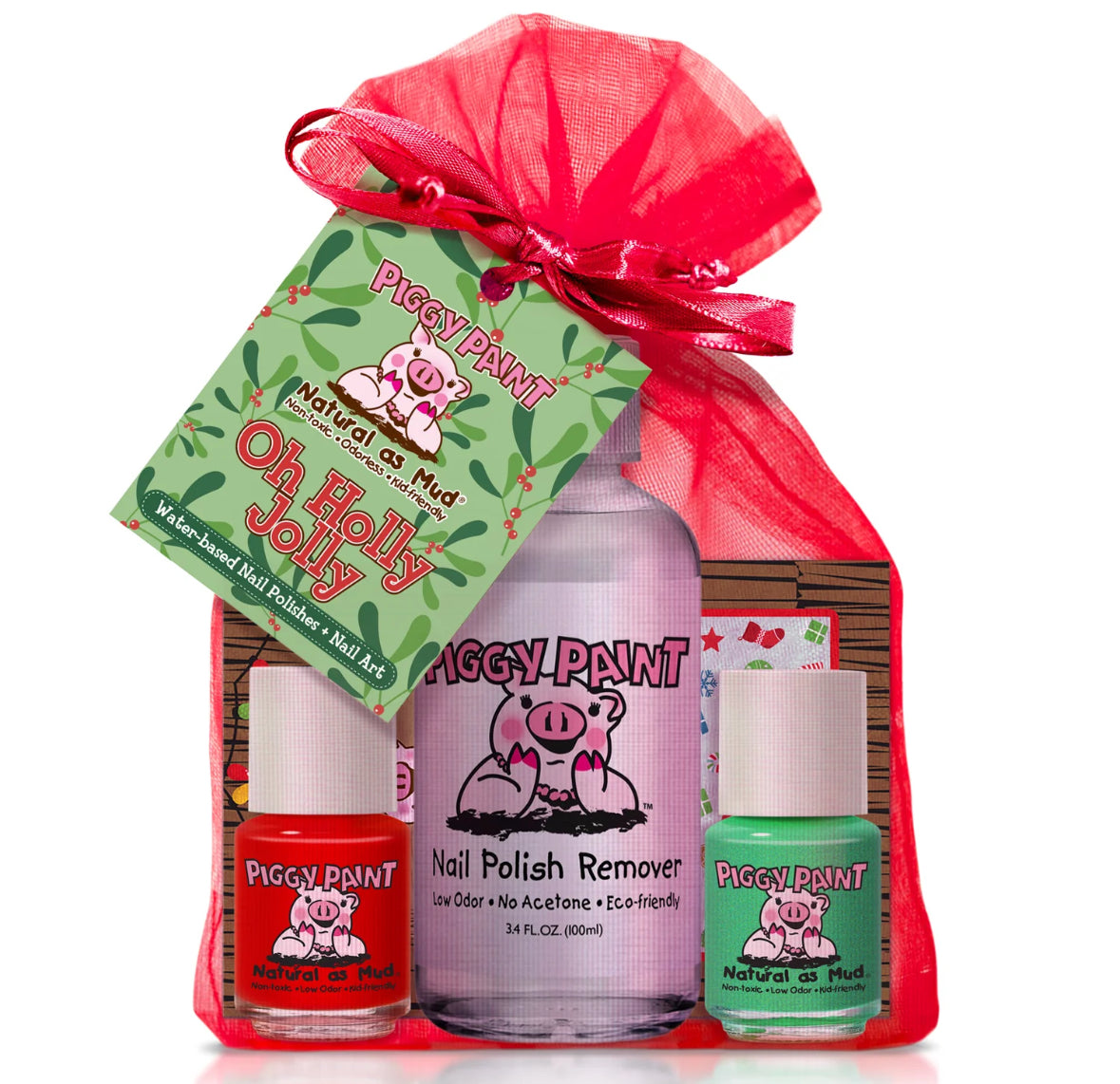 Piggy Paint Oh Holly Jolly w/ polish remover