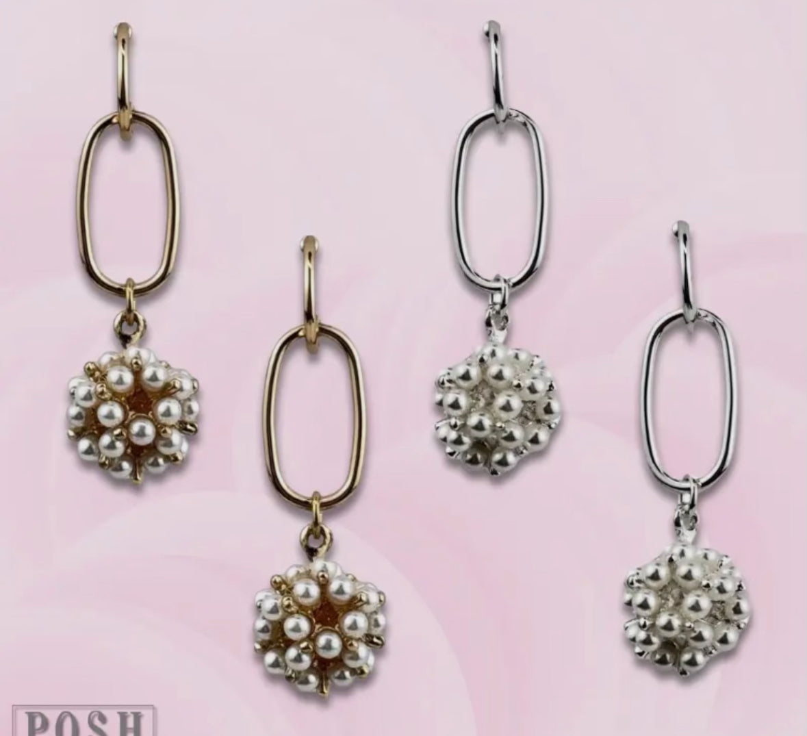 Gold & Silver Pearl Ball Earrings