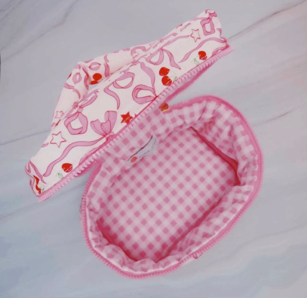 Bow & Cherry Makeup Bag