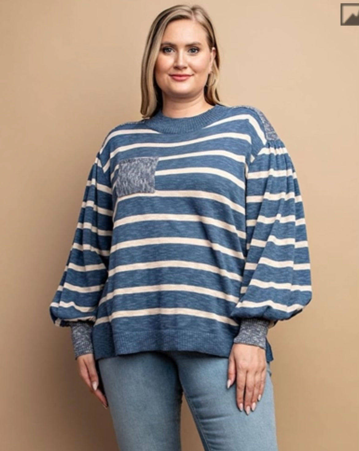 Blue and Cream Sweater