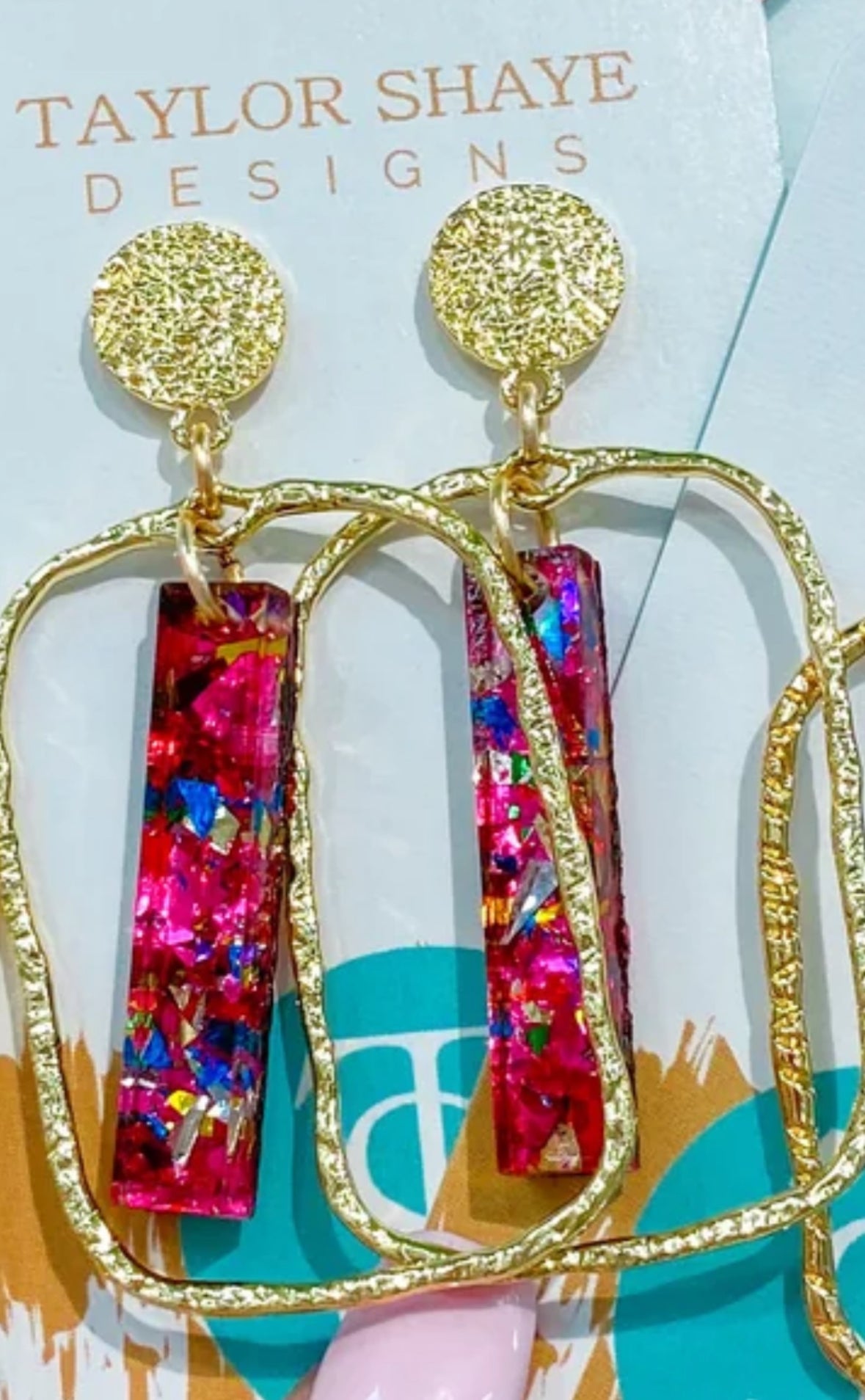 Taylor Shaye Pink Unicorn Hoops