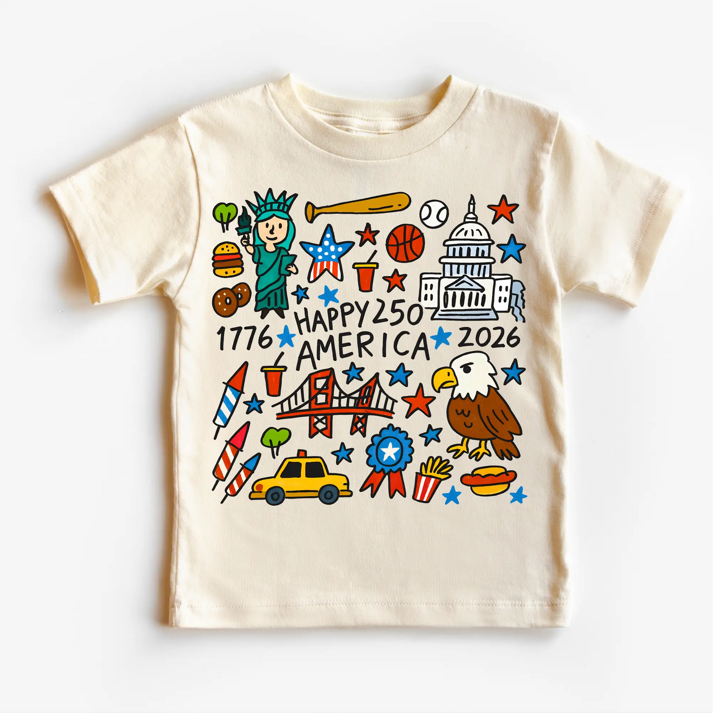 Happy 250 America Kids Tee