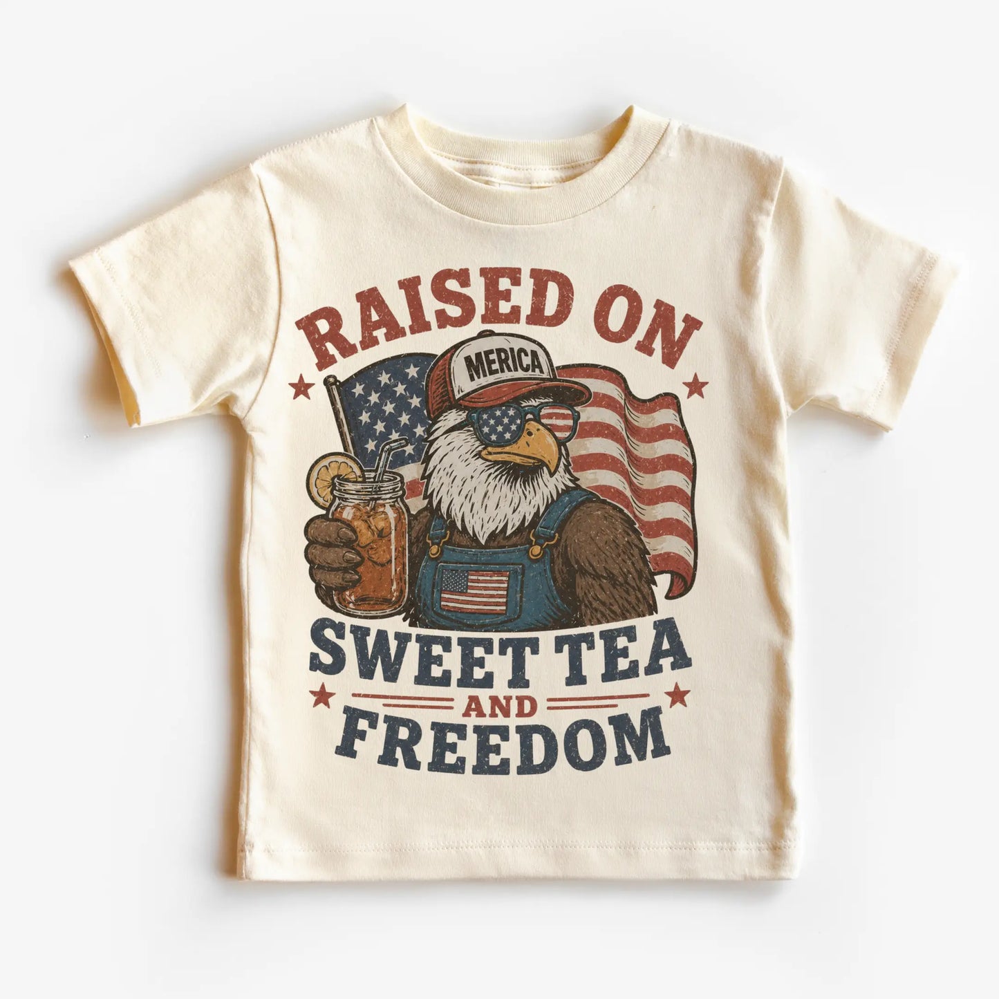 Raised On Sweet Tea And Freedom Kids Tee