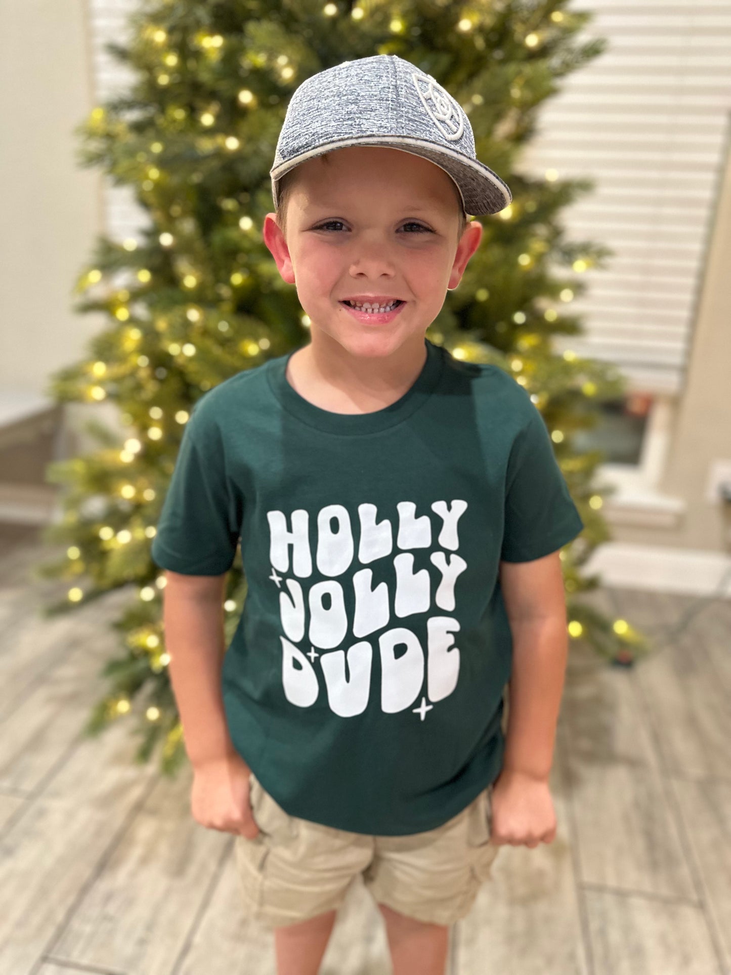 Holly jolly dude kids tee