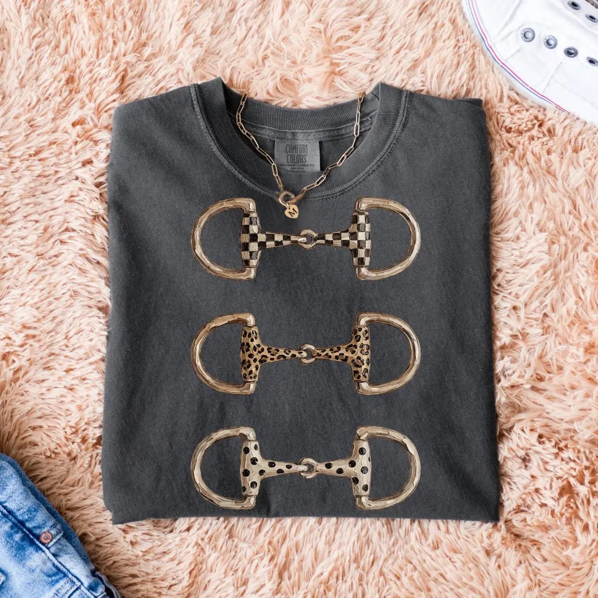 Patterned Horse Bit Comfort Colors Tee