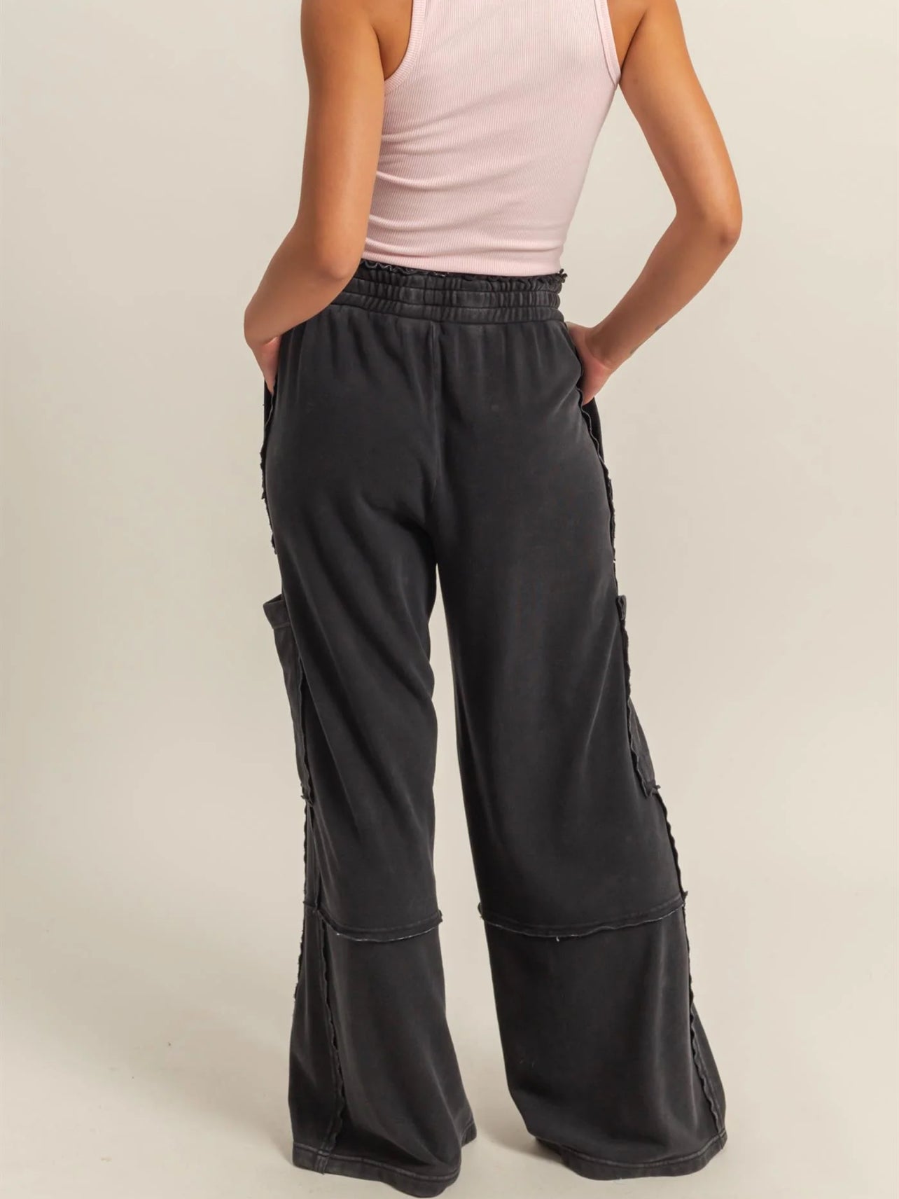 Black cargo joggers