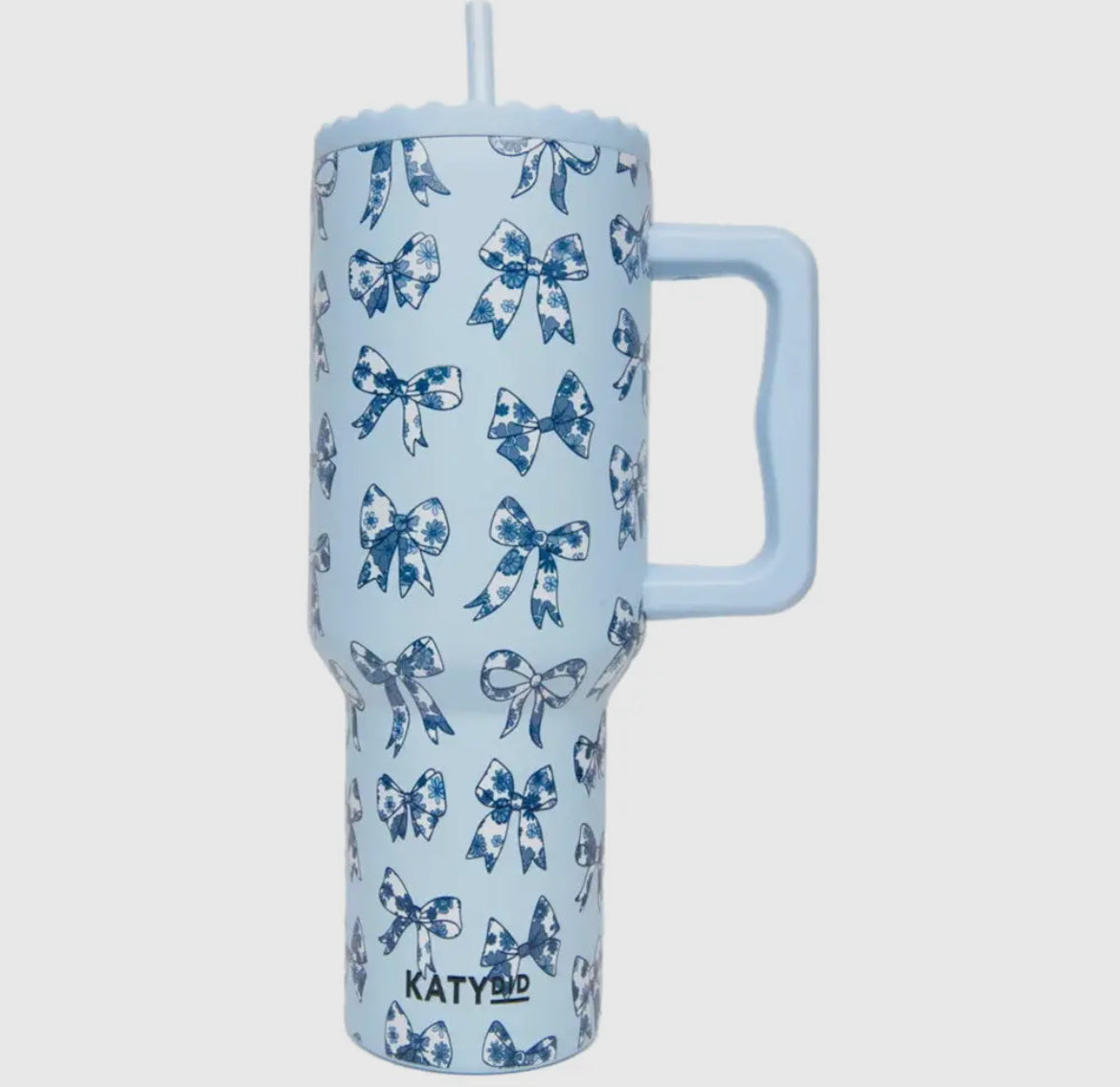 Blue Floral Bow Tumbler