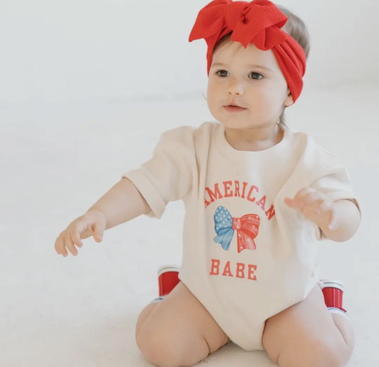 American Babe Short Sleeve Girl Romper