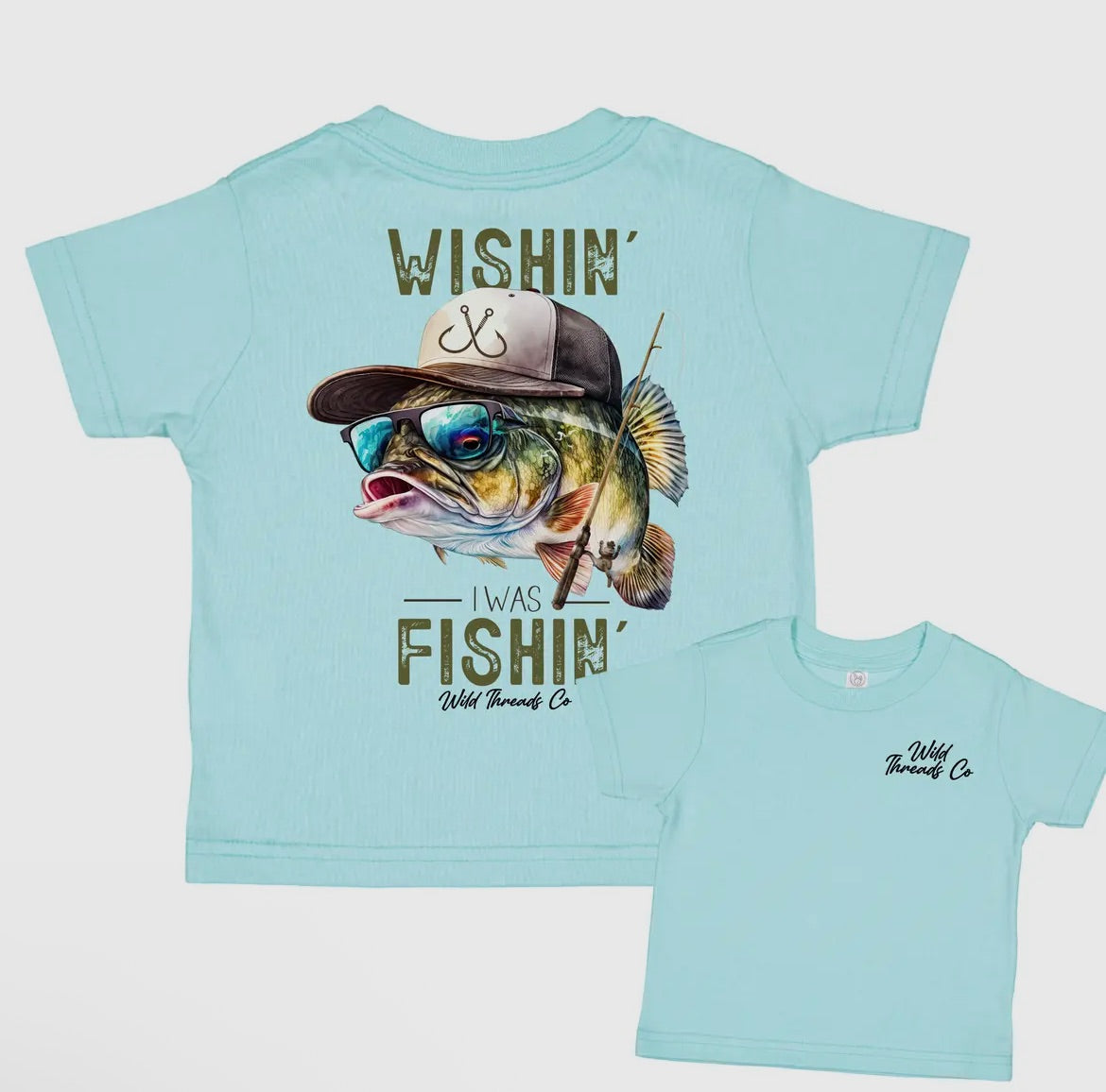 Wishin I Was Fishin Kids Tee