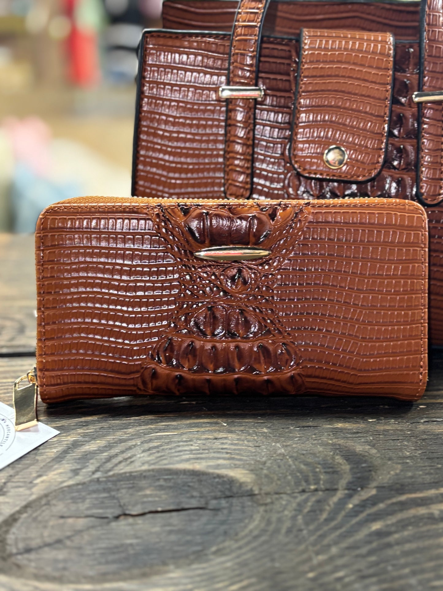 Brown Textured leather wallet