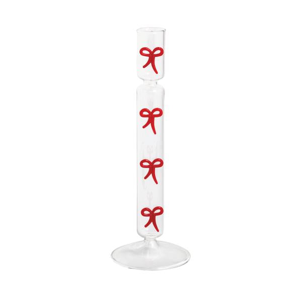 Glass Bow Candle Stick Holder
