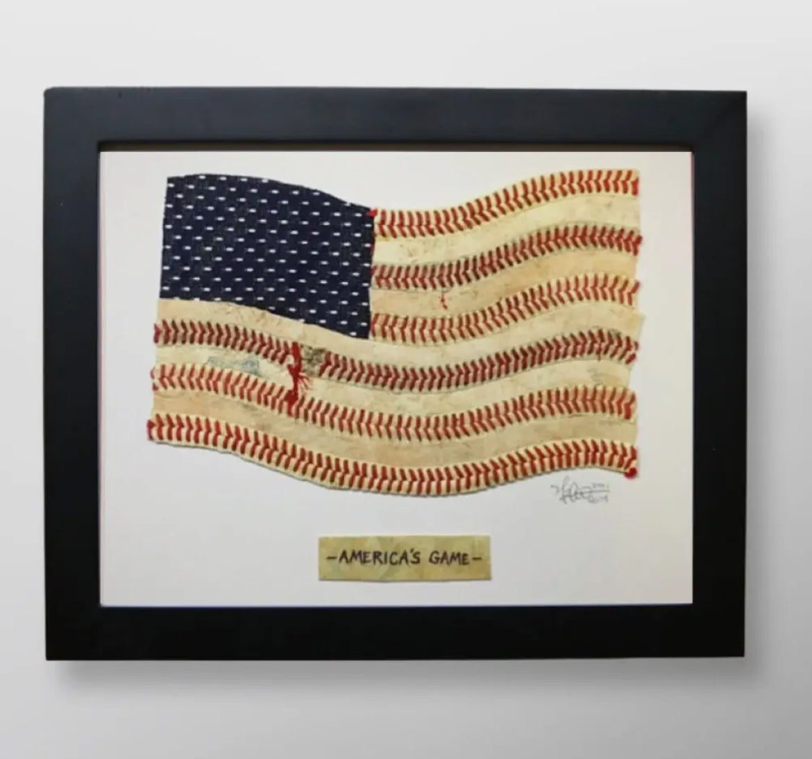 “America's Game" Original Baseball American Flag Artwork