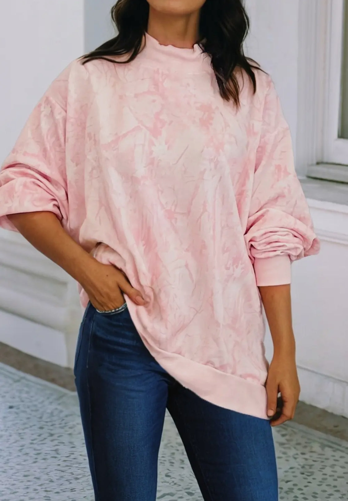 Camo Mock-Neck Sweatshirt