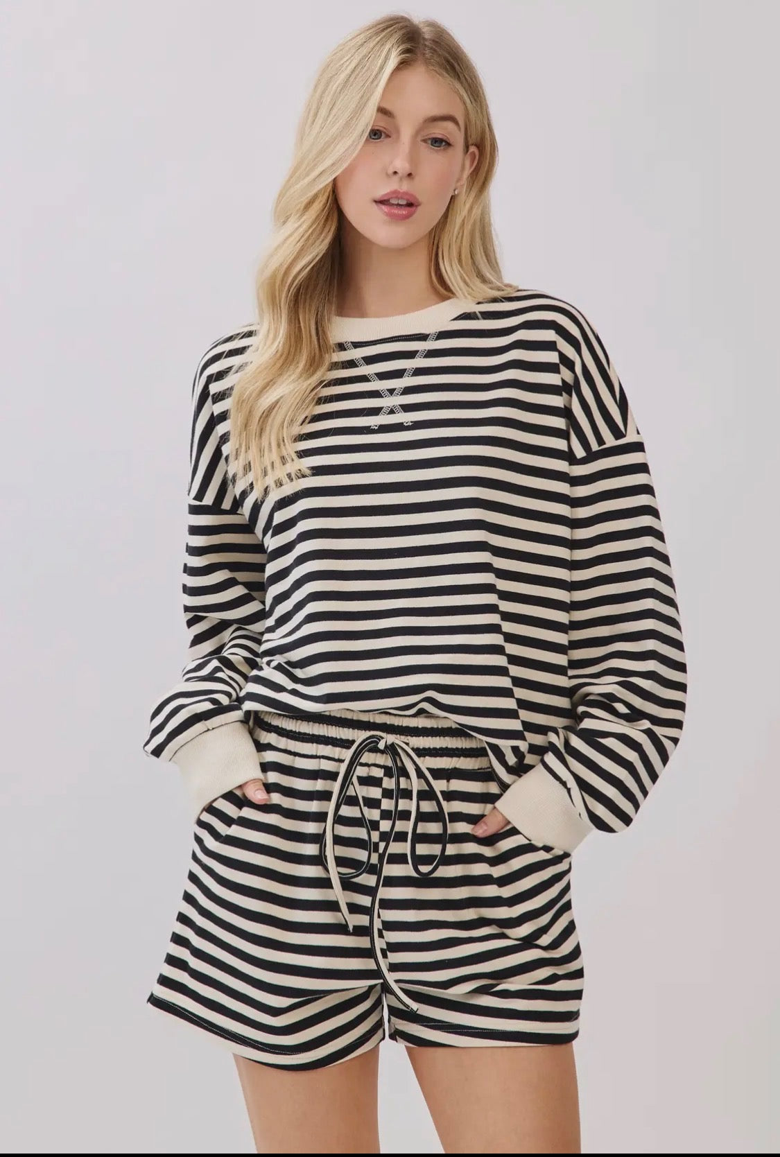 Cozy Striped Matching Lounge Set