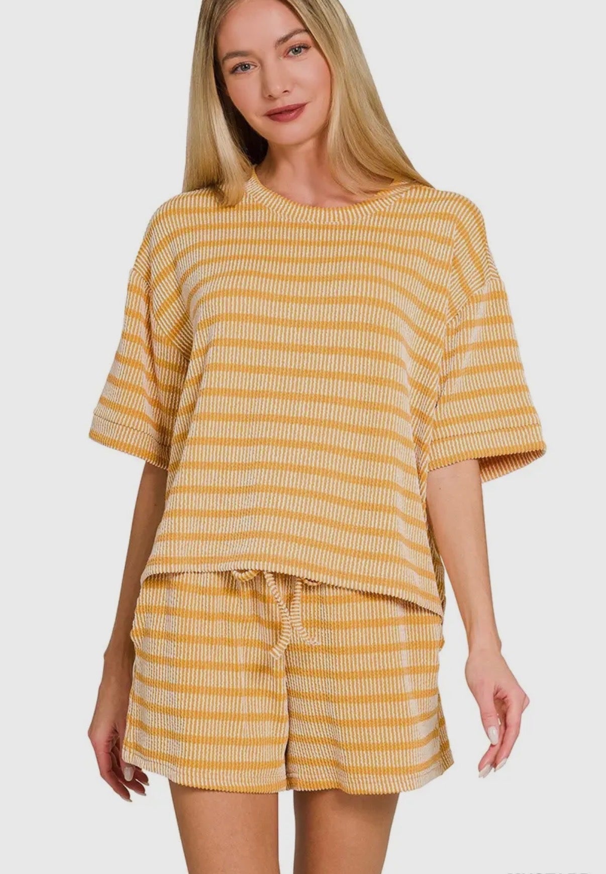 Yellow Striped Matching Set