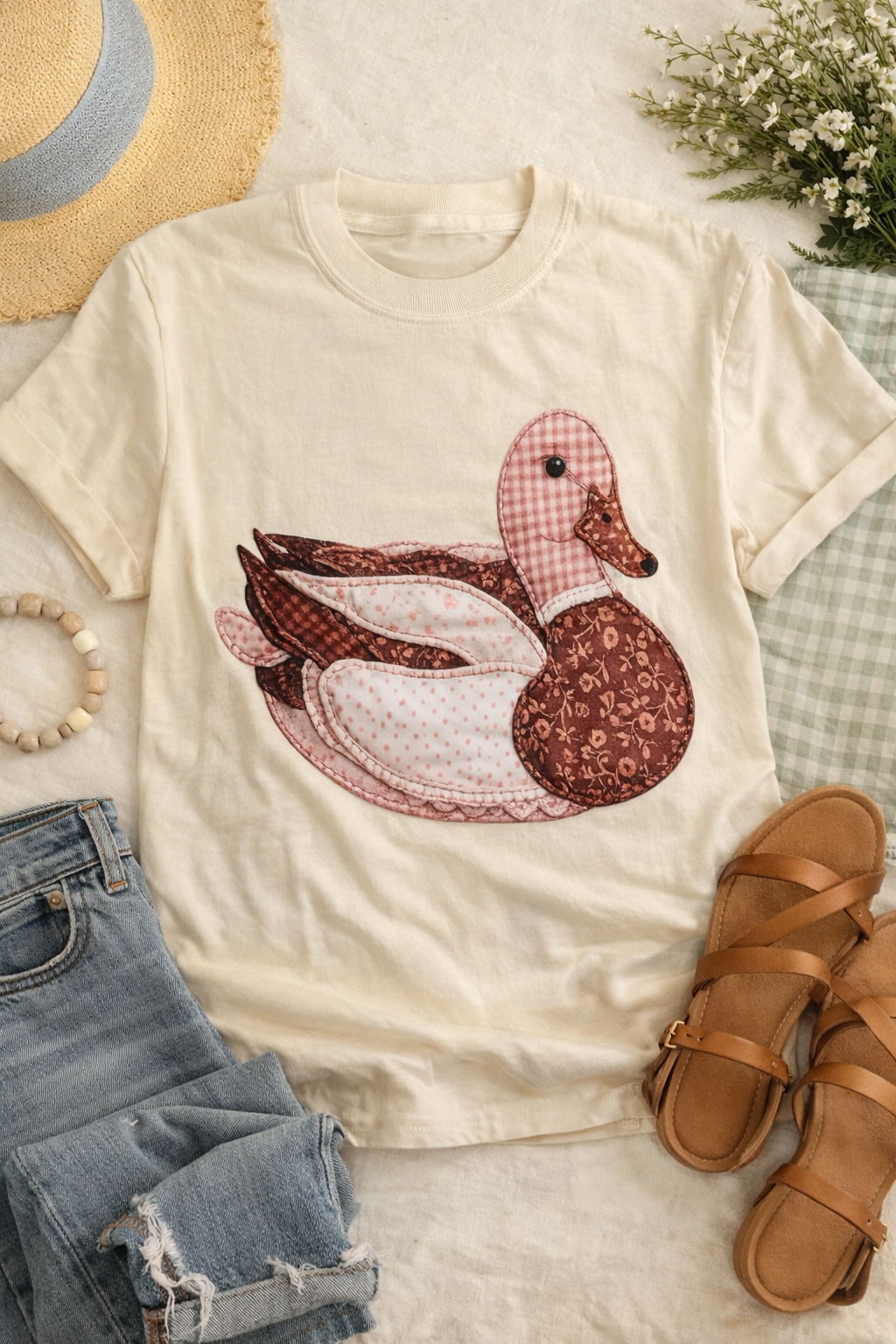 Patchwork Duck Yellow Comfort Colors Tee