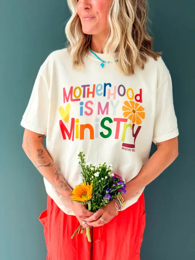 Motherhood Is My Ministry Comfort Colors Tee
