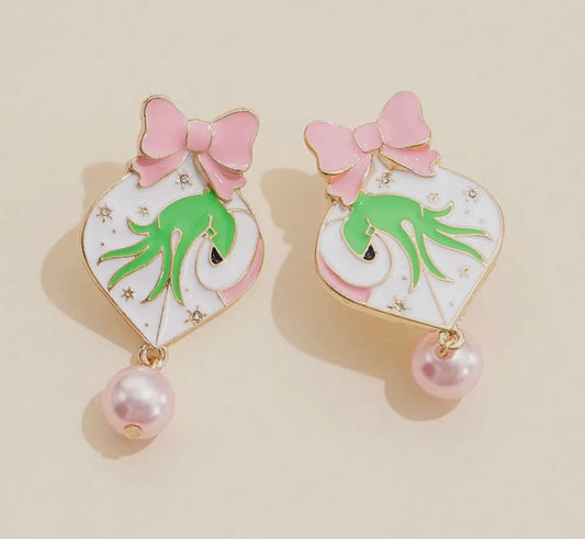 Grinch Bow Earrings