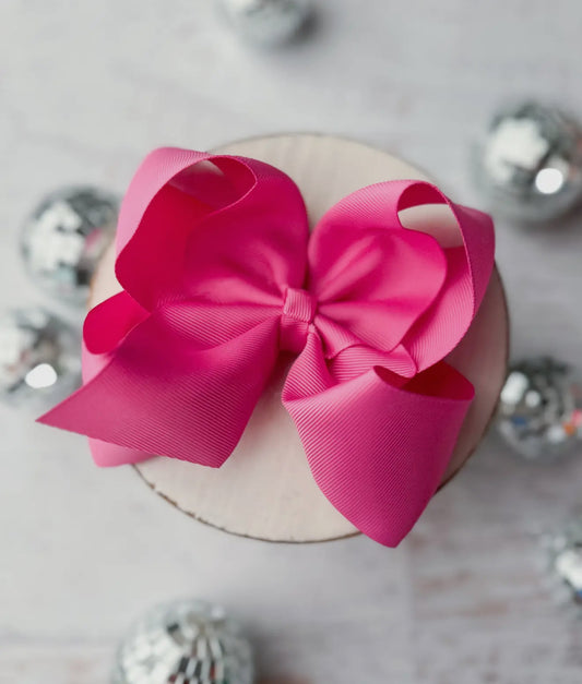 Fuchsia hair bow