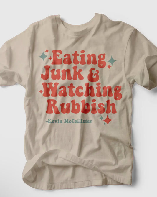 "Eating Junk and Watching Rubbish" Home Alone Christmas tee