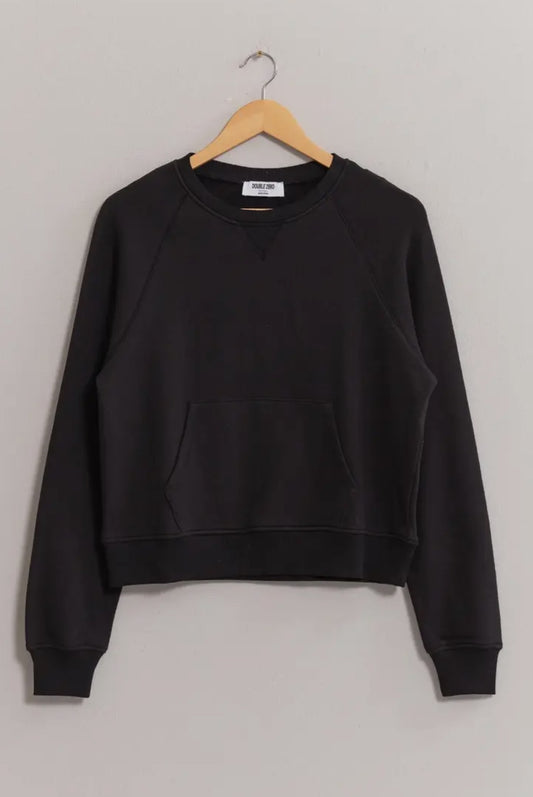 Black and Navy Long Sleeve Sweatshirt with Pockets