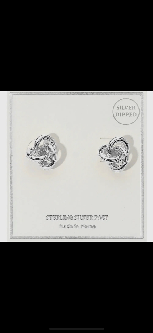 Silver Knot Earrings