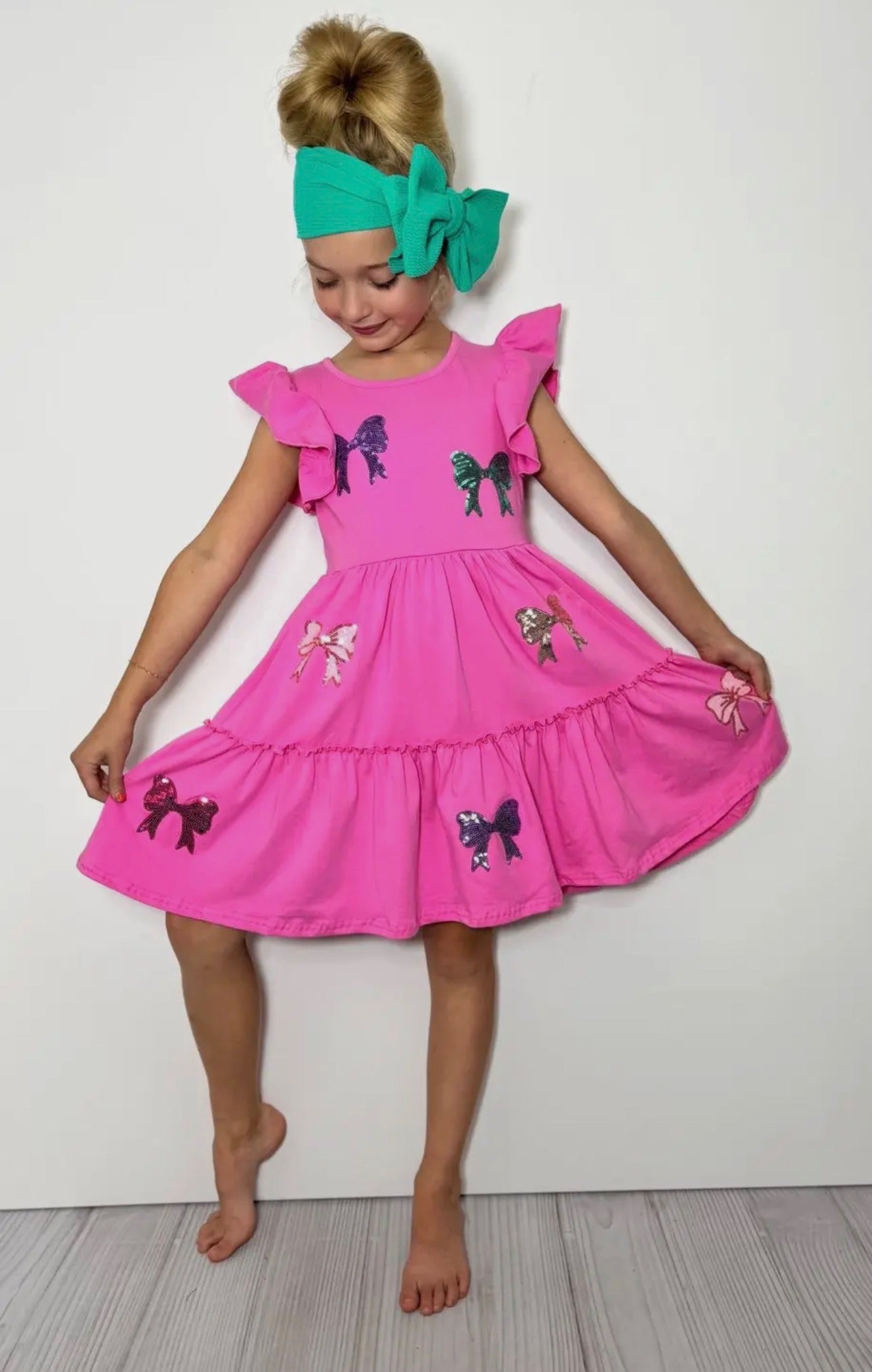 Coquette Bow Sequin Dress