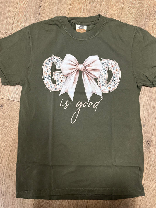 God is Good Bow Tee
