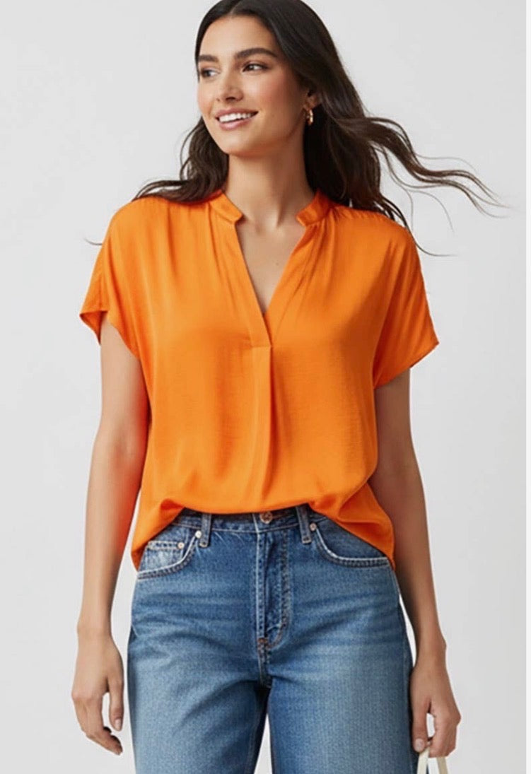 Bright Colored V Neck Blouse