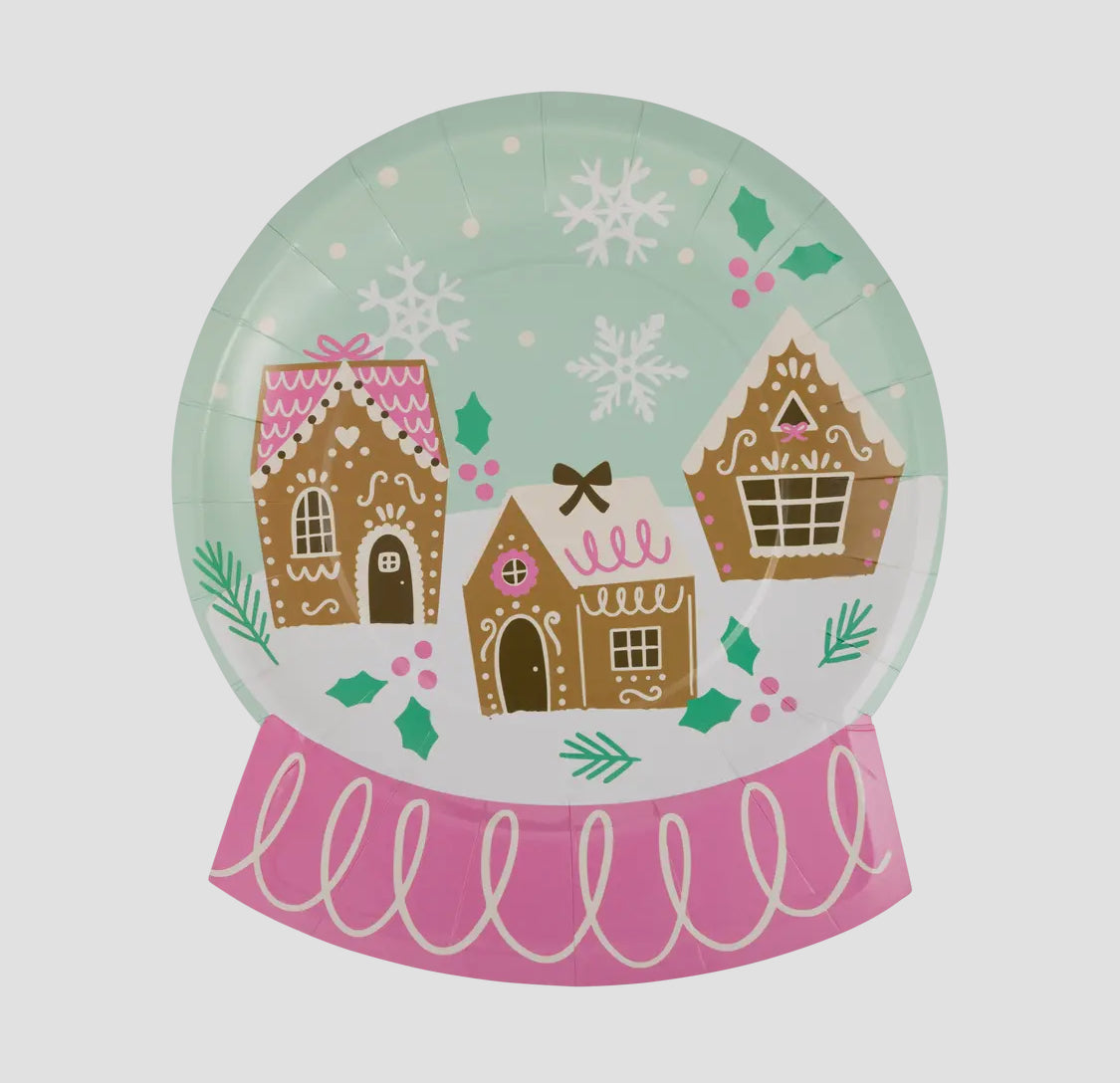 Snow Globe Paper Plate