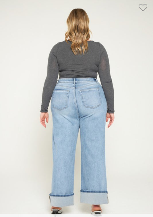 Mica Denim Super High Wide Leg Tummy Tuck