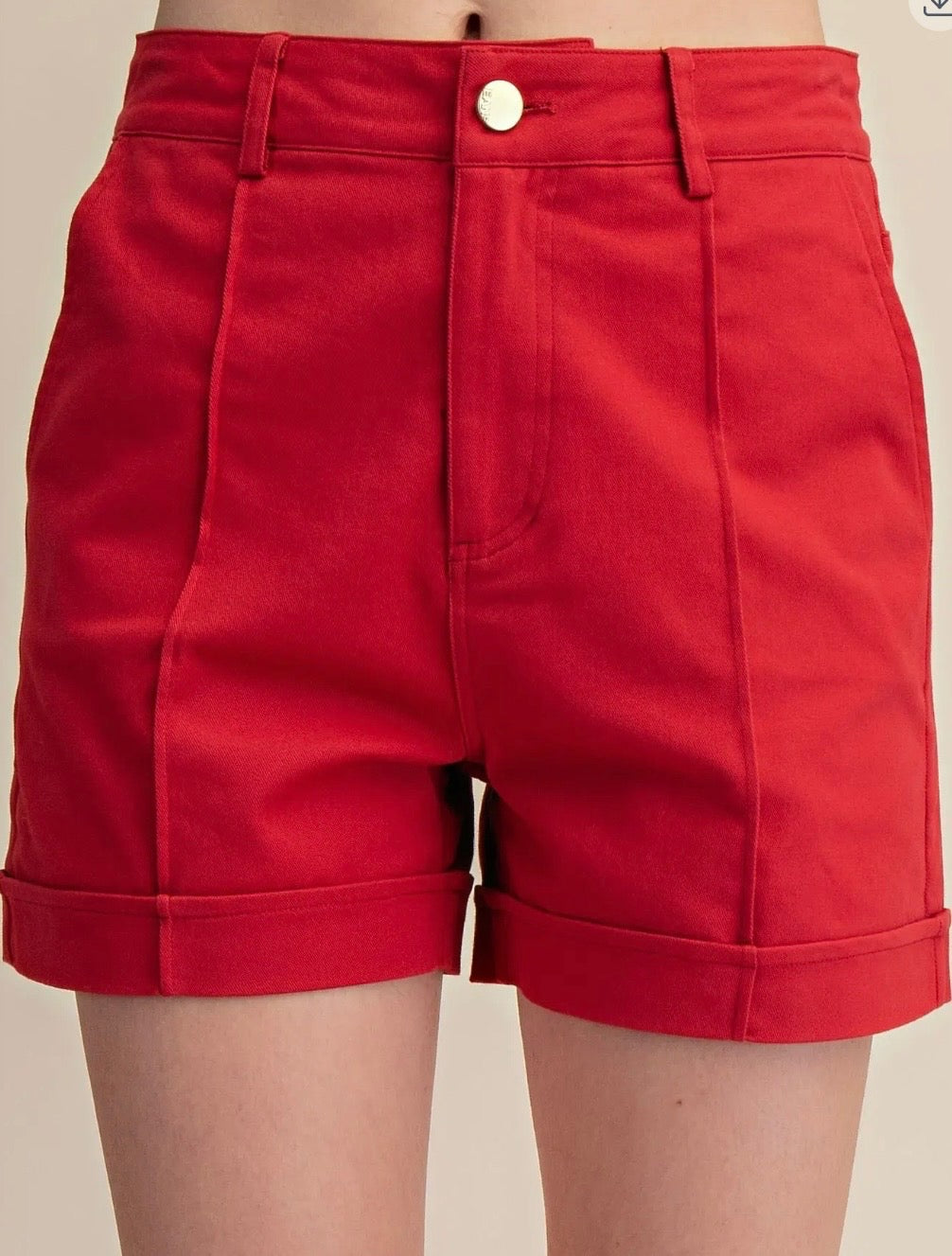 High Waist Seam Detail Shorts