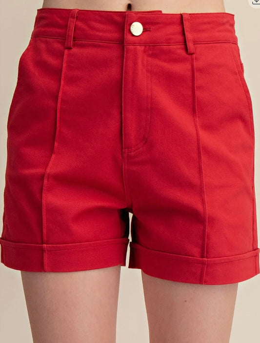 High Waist Seam Detail Shorts